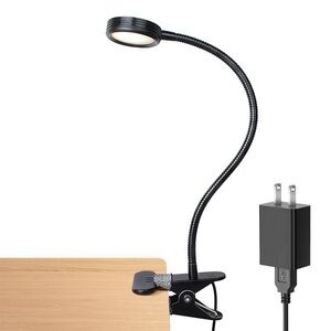 23. Flexible Black Clip-On LED Desk Lamp